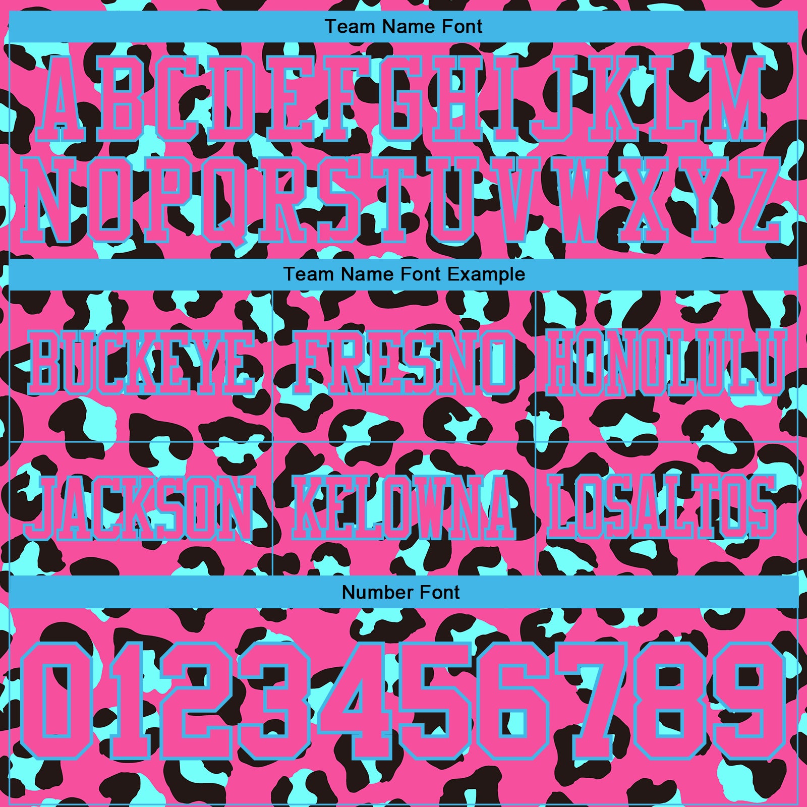 Custom Pink Sky Blue-Black 3D Pattern Leopard Print Authentic Football Jersey