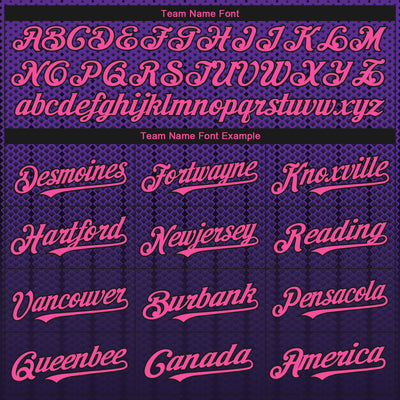 Custom Purple Pink-Black 3D Pattern Design Gradient Geometric Shape Authentic Baseball Jersey