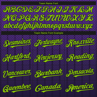 Custom Purple Neon Green-Black 3D Pattern Design Gradient Geometric Shape Authentic Baseball Jersey