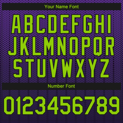 Custom Purple Neon Green-Black 3D Pattern Design Gradient Geometric Shape Authentic Baseball Jersey