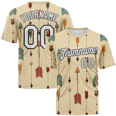 Custom Cream White-Black 3D Pattern Design Arrow Archery Bow Target Performance T-Shirt