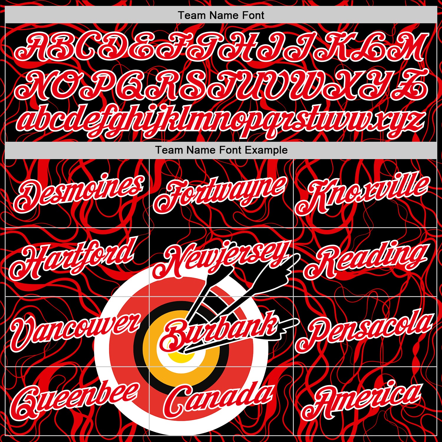 Custom Black Fire Red-White 3D Pattern Design Arrow Archery Bow Target Performance T-Shirt