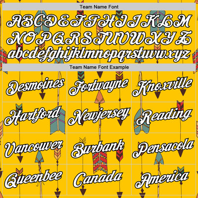 Custom Yellow White-Black 3D Pattern Design Arrow Archery Bow Target Performance T-Shirt