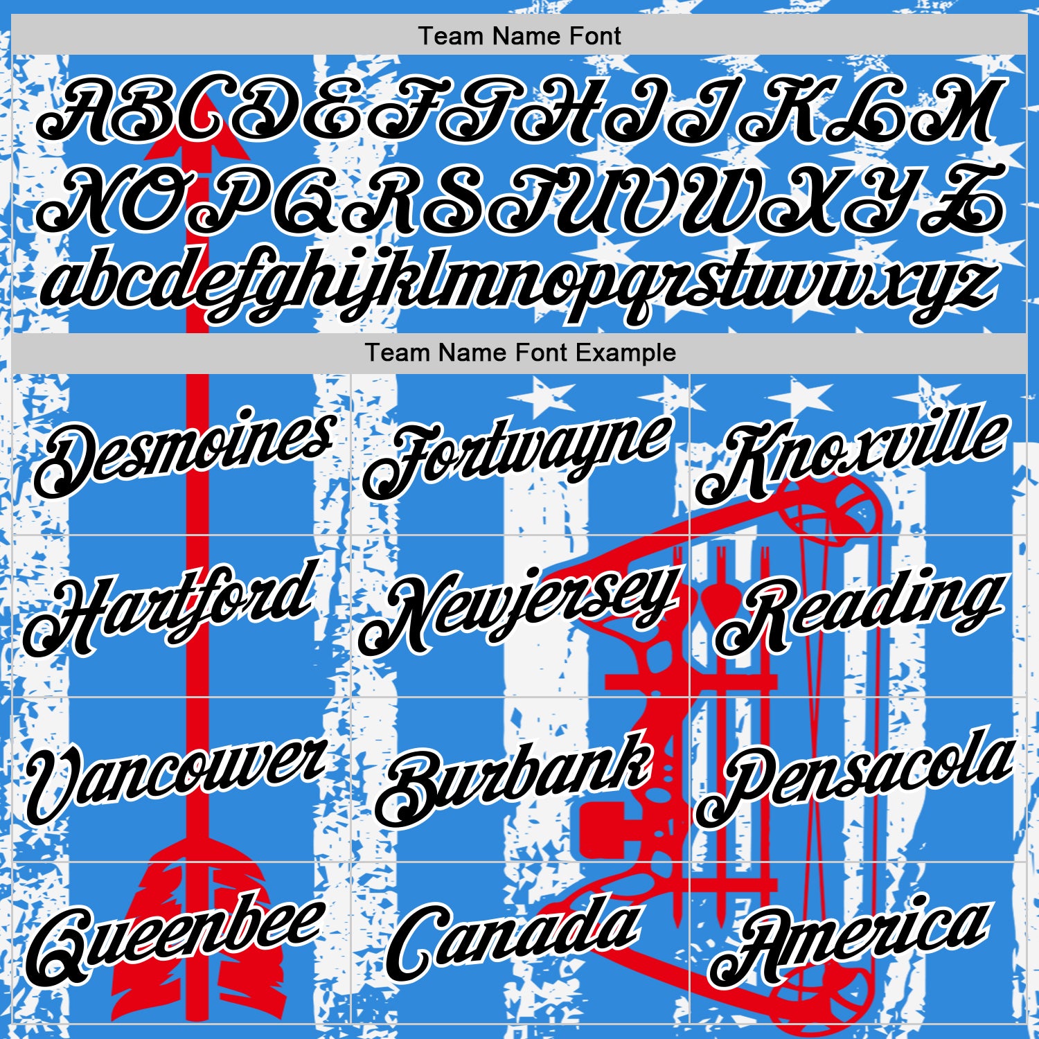 Custom Powder Blue Black Fire Red-White 3D Pattern Design Arrow Archery Bow Target American Flag Performance T-Shirt