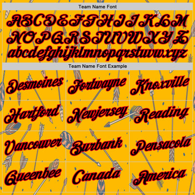 Custom Gold Black-Fire Red 3D Pattern Design Arrow Archery Bow Target Performance T-Shirt