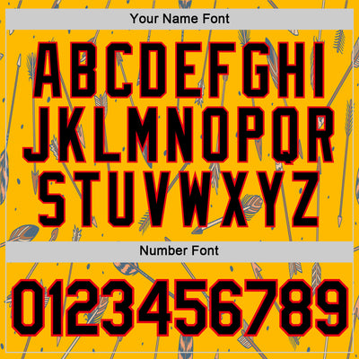 Custom Gold Black-Fire Red 3D Pattern Design Arrow Archery Bow Target Performance T-Shirt