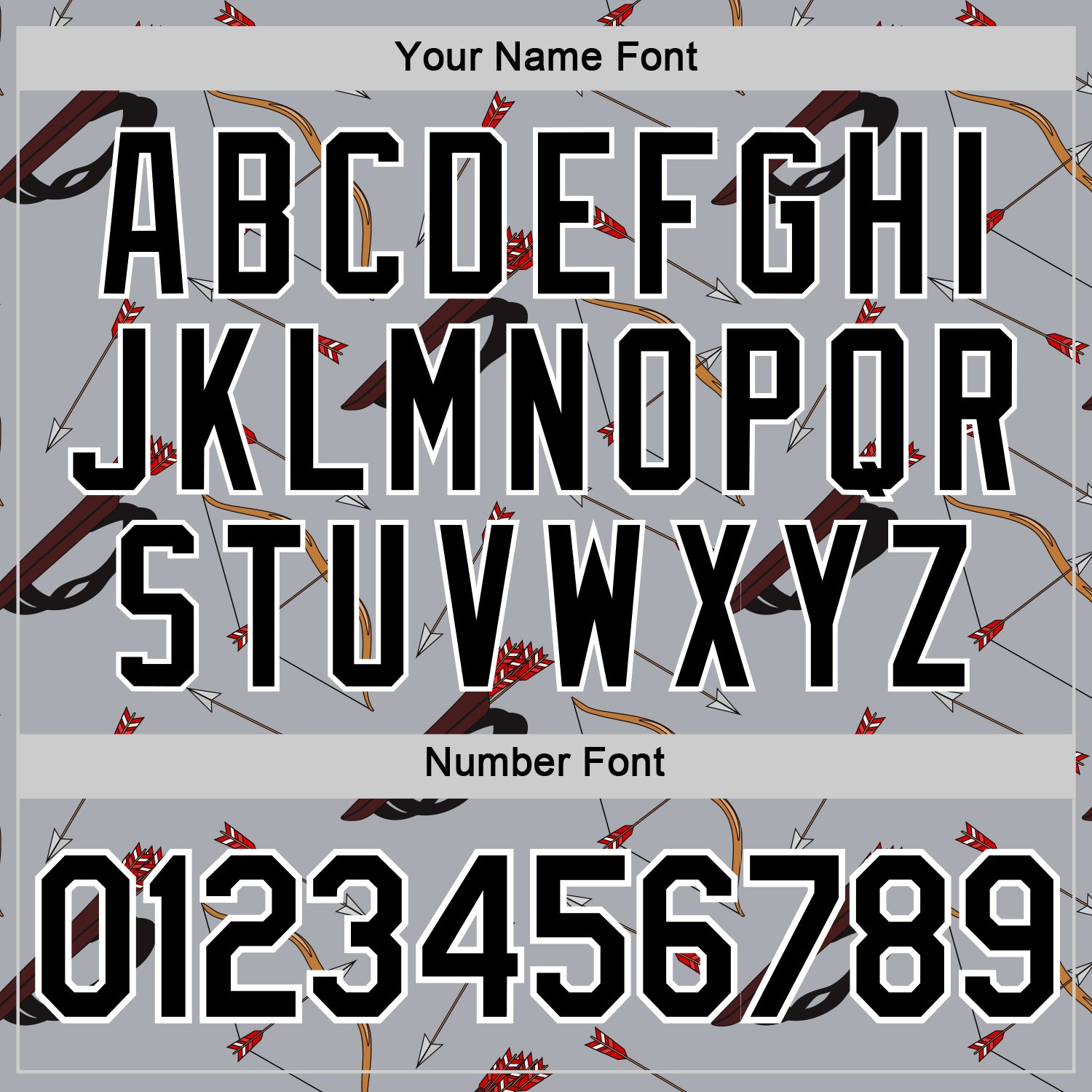 Custom Gray Black-White 3D Pattern Design Arrow Archery Bow Target Performance T-Shirt