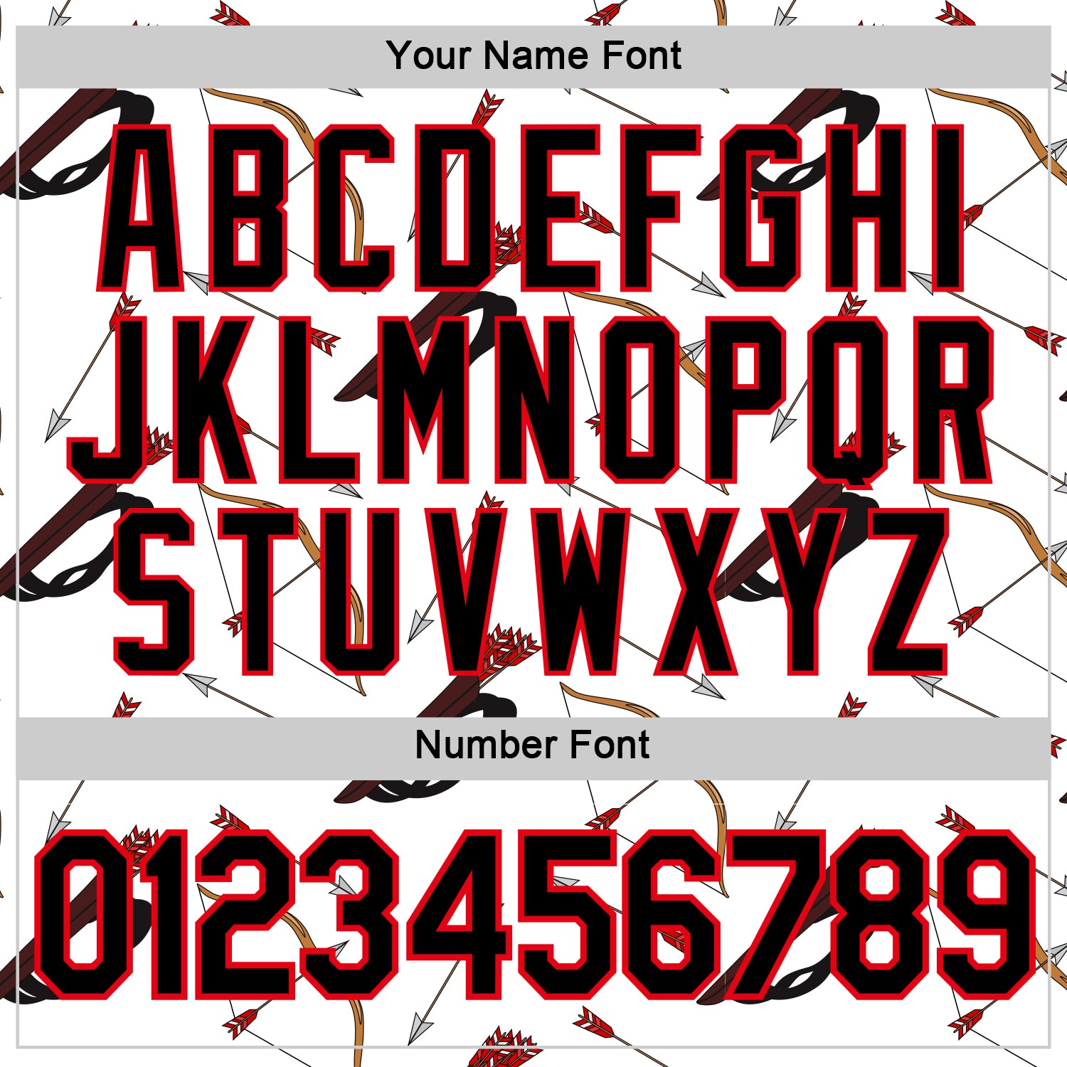 Custom White Black-Fire Red 3D Pattern Design Arrow Archery Bow Target Performance T-Shirt