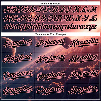 Custom Black Medium Pink 3D Pattern Design Outer Space Solar Authentic Baseball Jersey