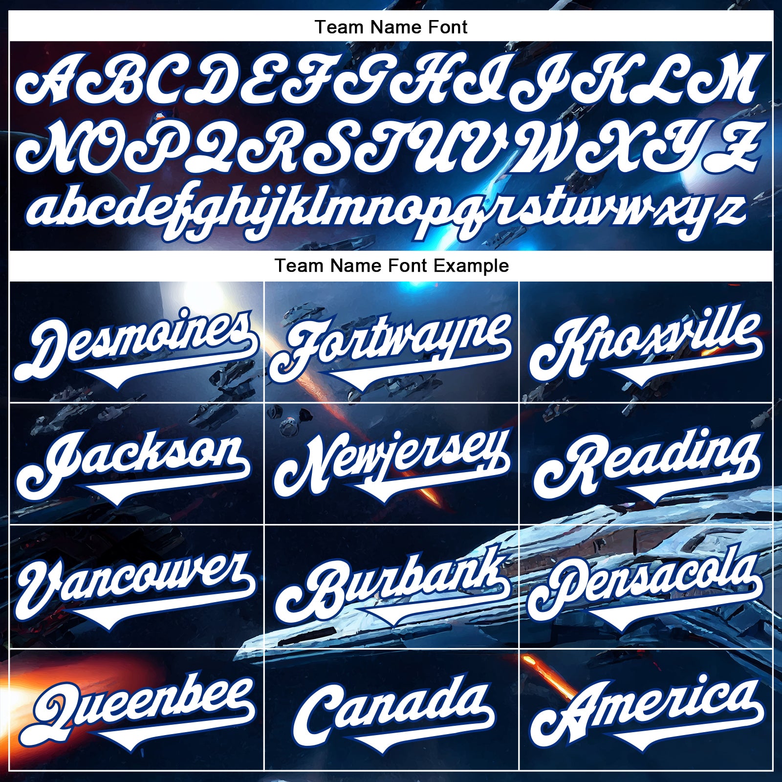 Custom Blue White-Royal 3D Pattern Design Outer Space Starships Authentic Baseball Jersey