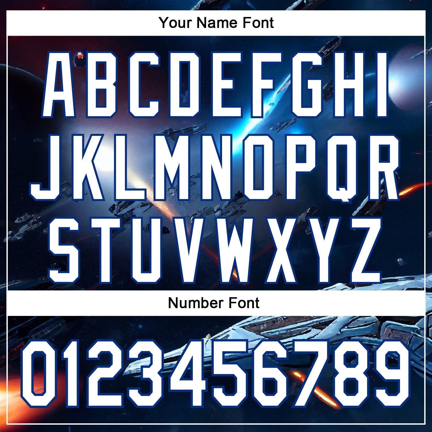 Custom Blue White-Royal 3D Pattern Design Outer Space Starships Authentic Baseball Jersey