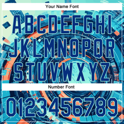 Custom Blue Royal-Ice Blue 3D Pattern Design Outer Space Authentic Baseball Jersey