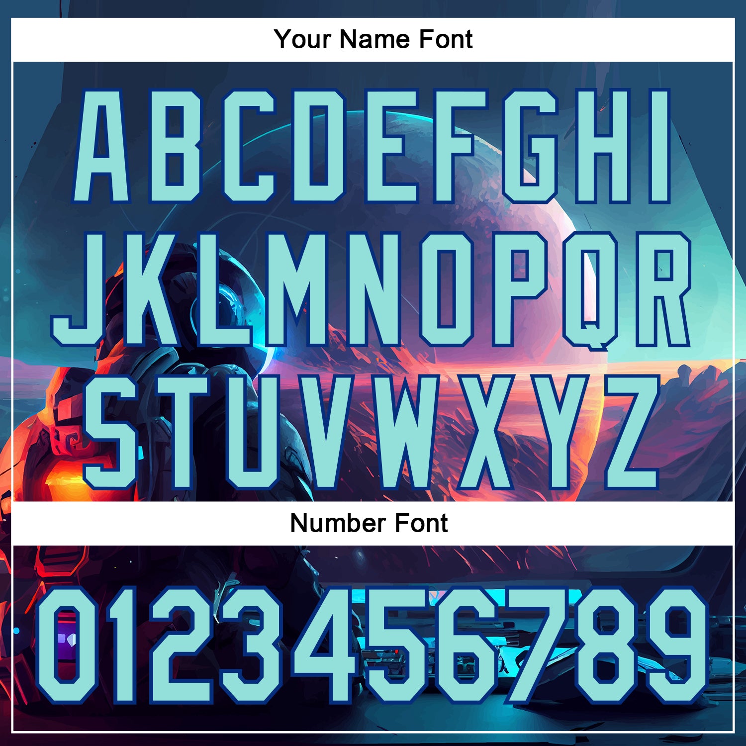 Custom Blue Ice Blue-Royal 3D Pattern Design Outer Space Starships Authentic Baseball Jersey