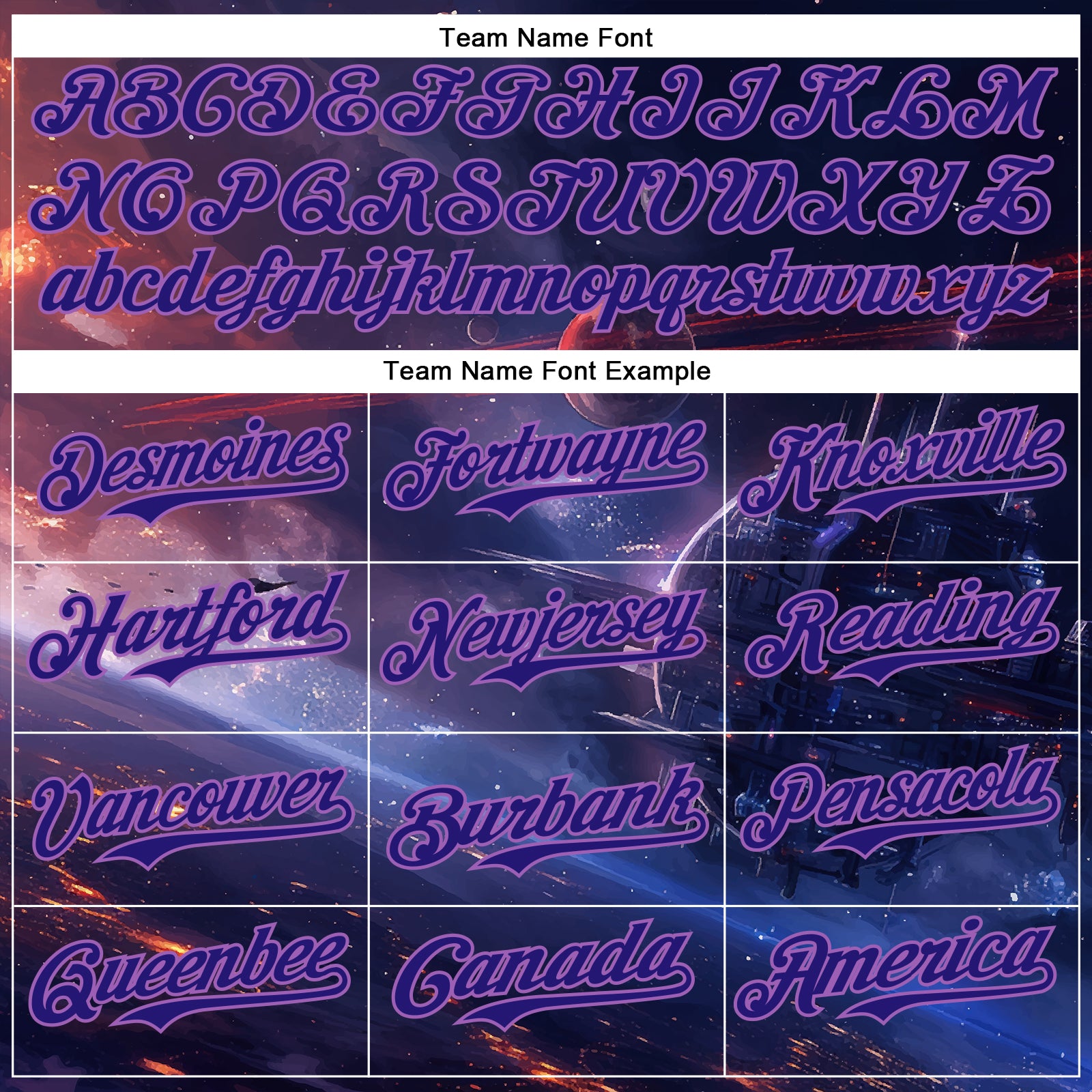 Custom Blue Dark Purple-Medium Purple 3D Pattern Design Outer Space Starships Authentic Baseball Jersey