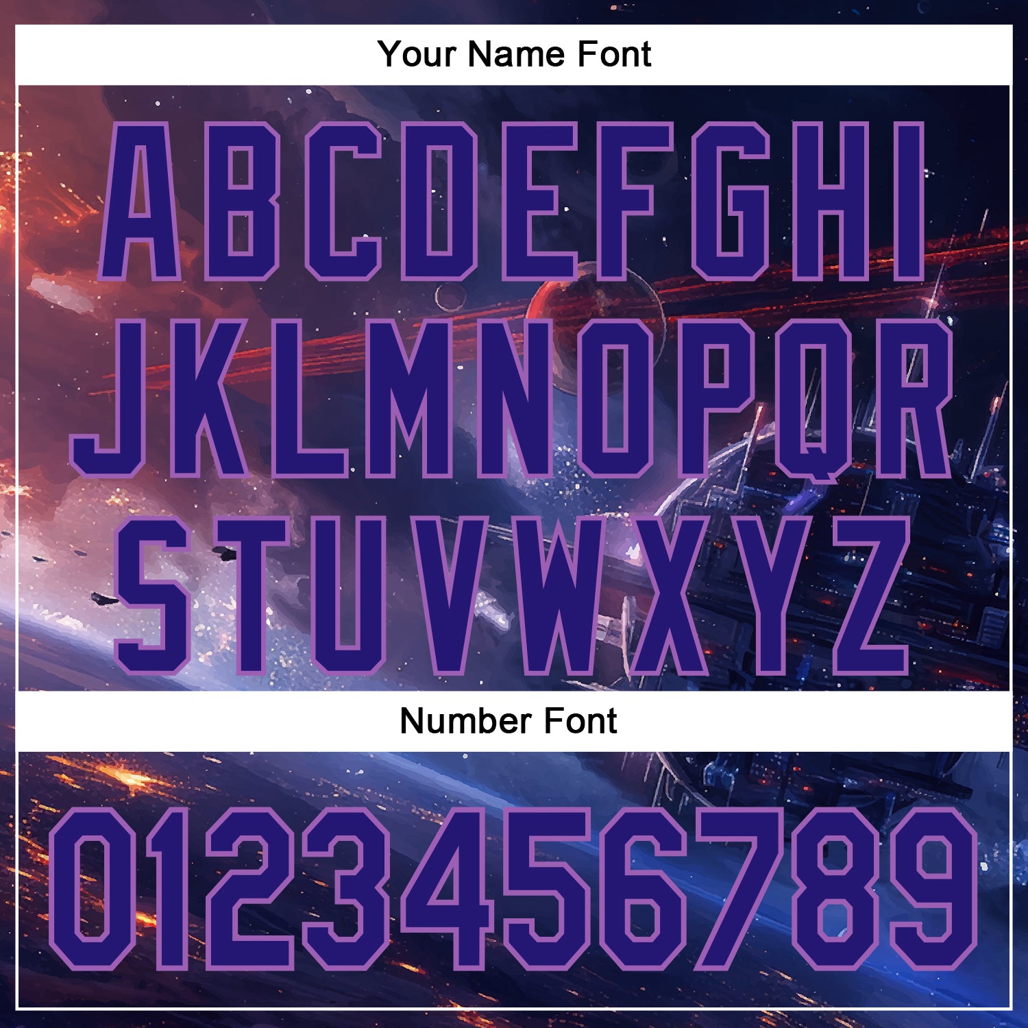 Custom Blue Dark Purple-Medium Purple 3D Pattern Design Outer Space Starships Authentic Baseball Jersey