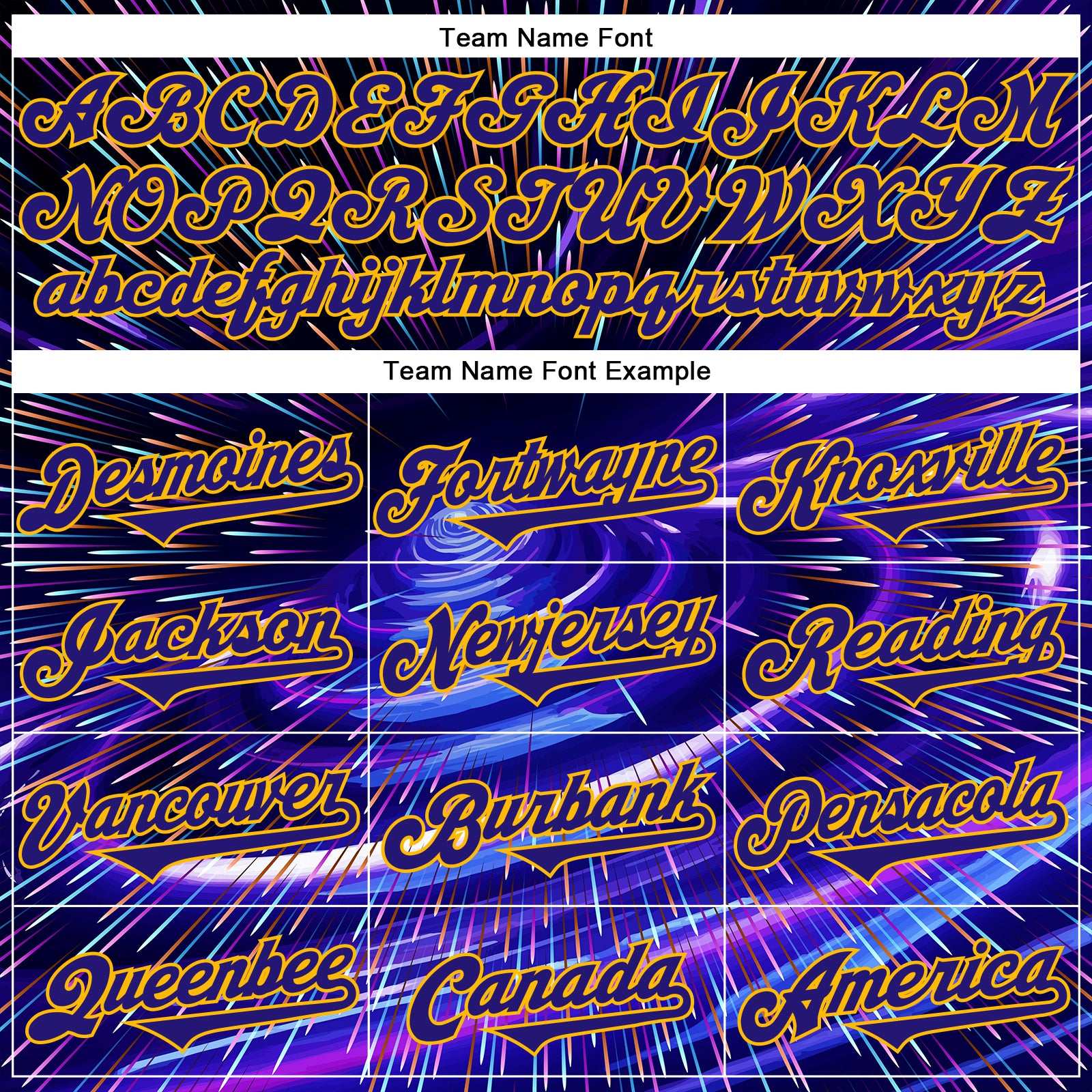 Custom Blue Dark Purple-Gold 3D Pattern Design Outer Space Time Travel Authentic Baseball Jersey