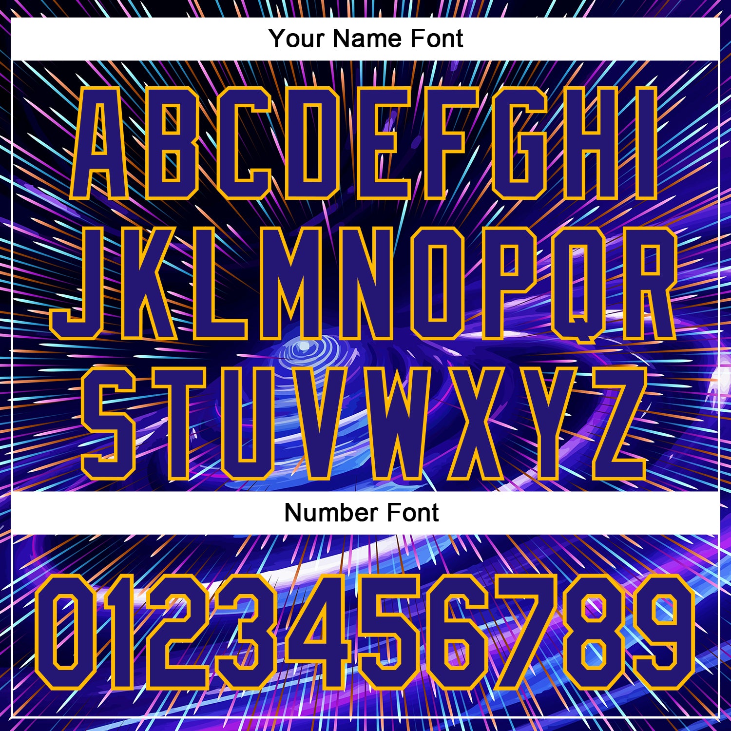 Custom Blue Dark Purple-Gold 3D Pattern Design Outer Space Time Travel Authentic Baseball Jersey