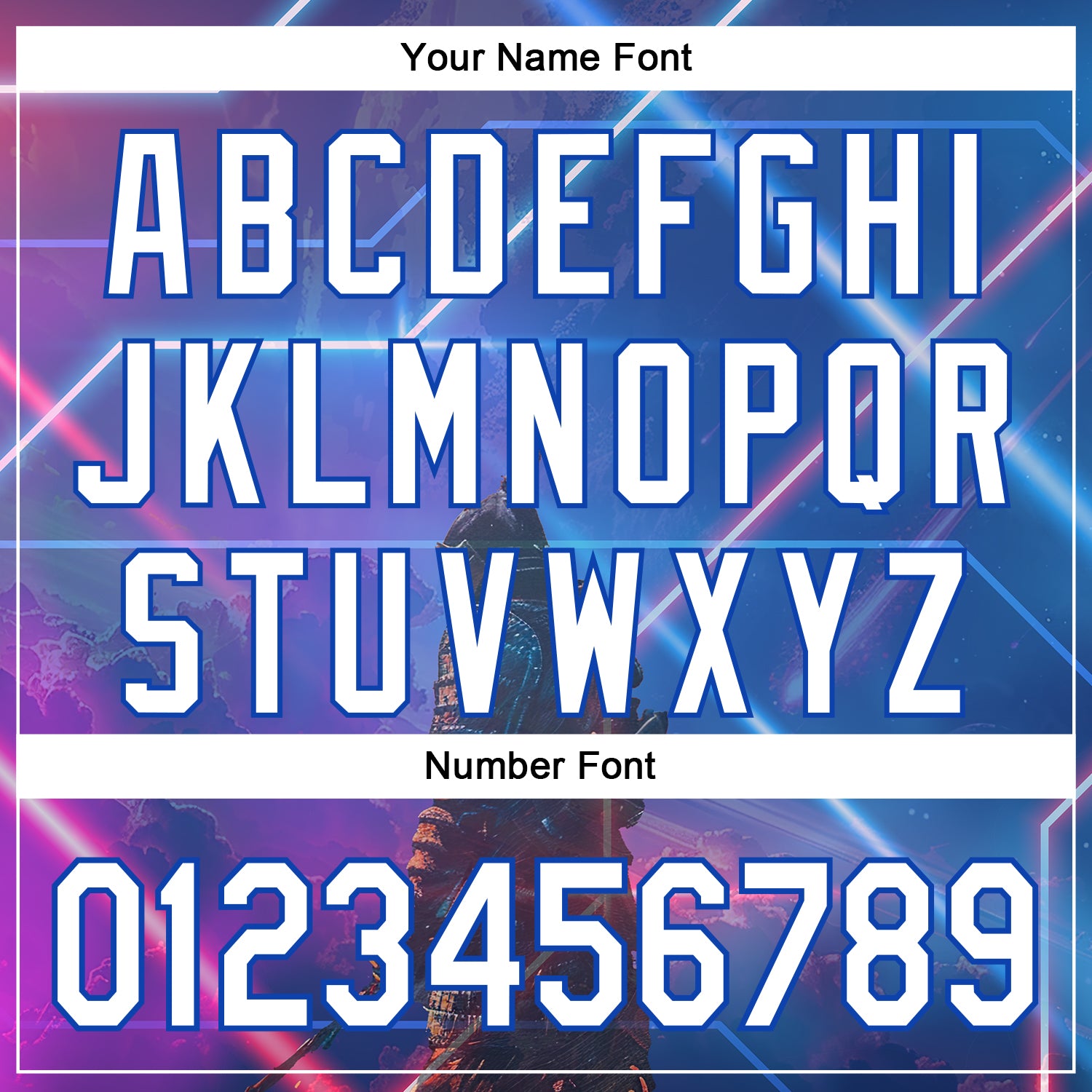 Custom Blue White-Thunder Blue 3D Pattern Design Outer Space Authentic Baseball Jersey