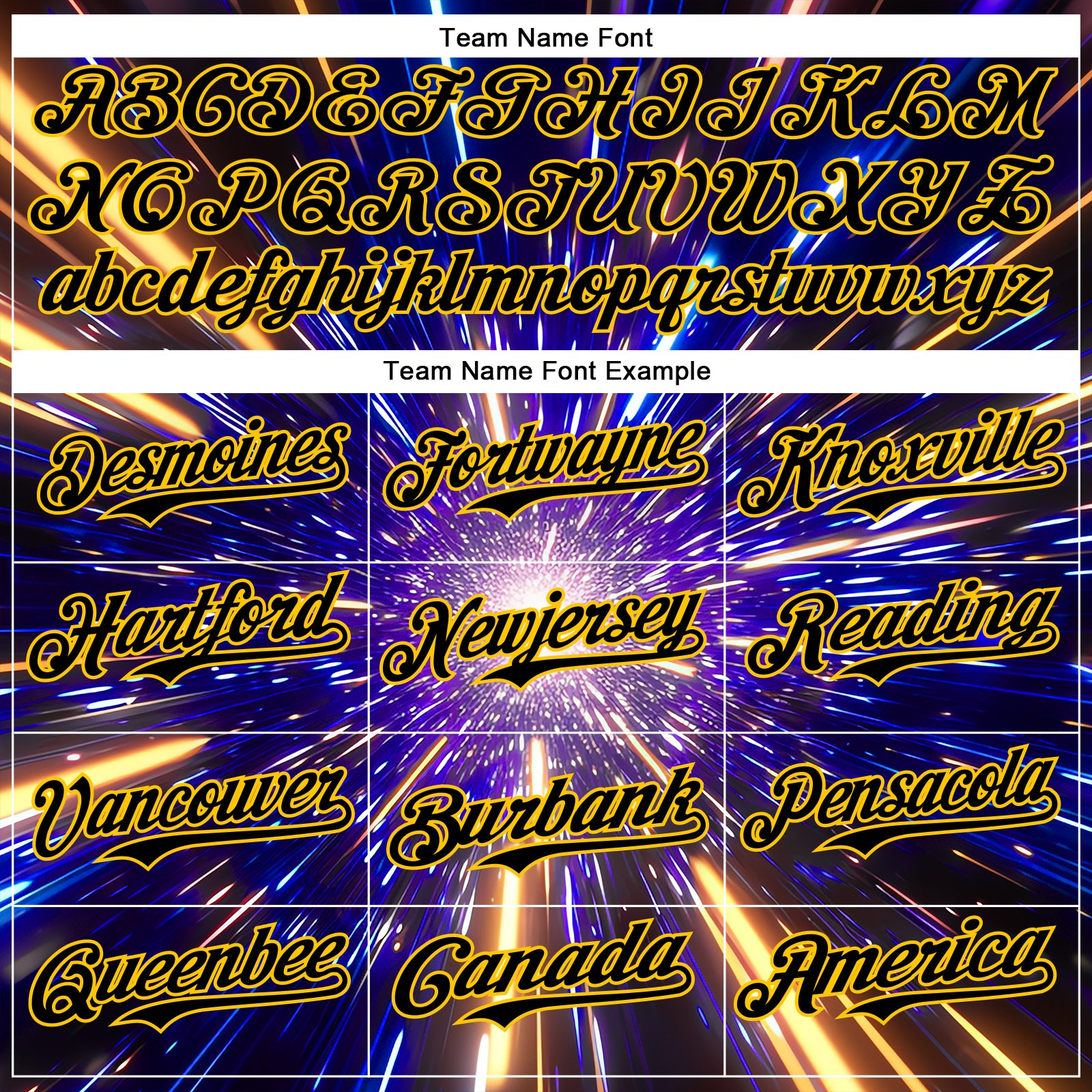 Custom Blue Black-Yellow 3D Pattern Design Outer Space Time Travel Authentic Baseball Jersey