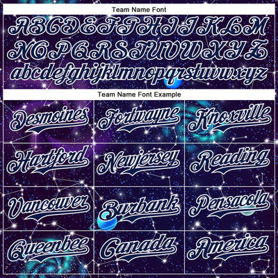 Custom Dark Purple Navy-White 3D Pattern Design Outer Space Galaxy Solar Authentic Baseball Jersey