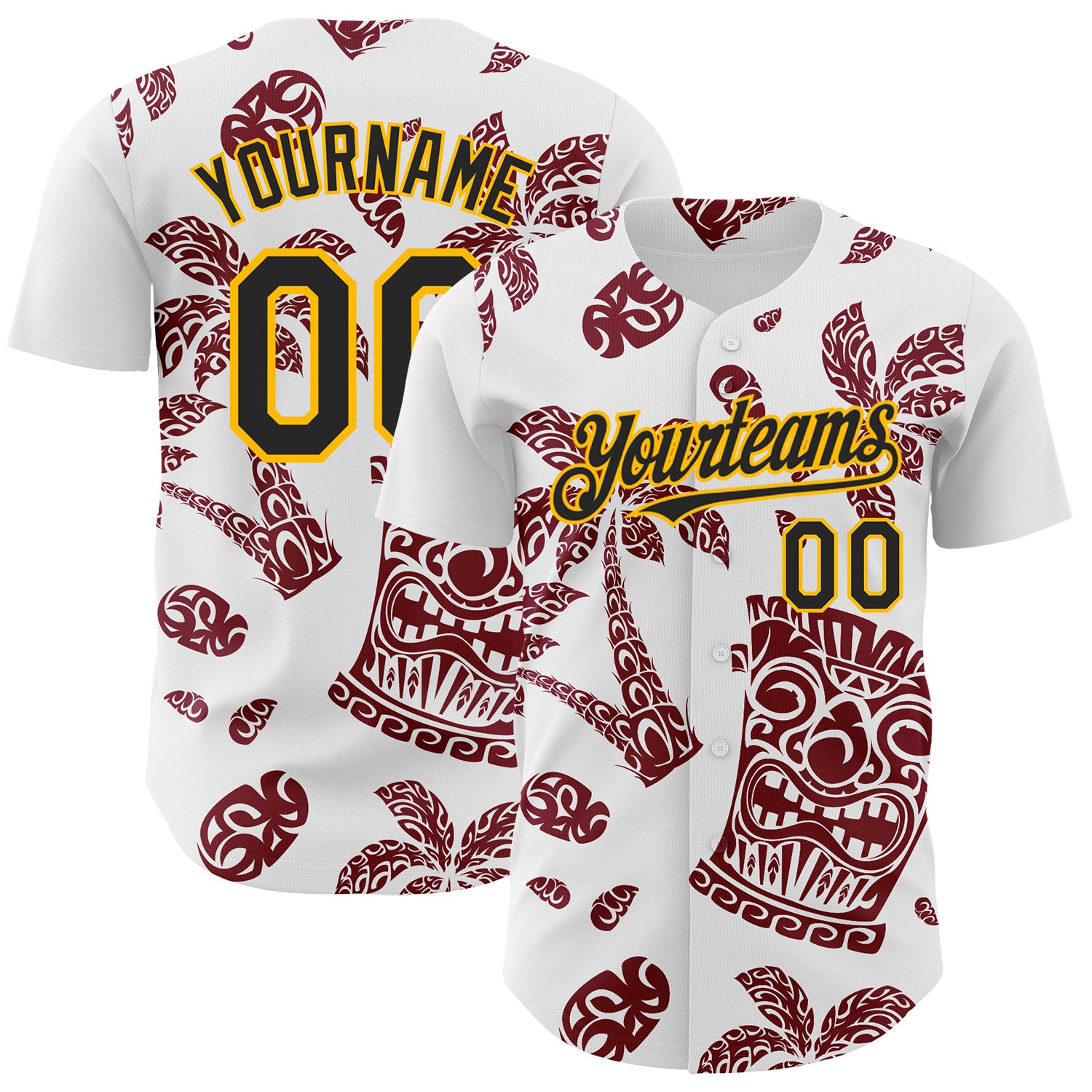 Polynesian Style Tiki Culture Islander Baseball Jersey