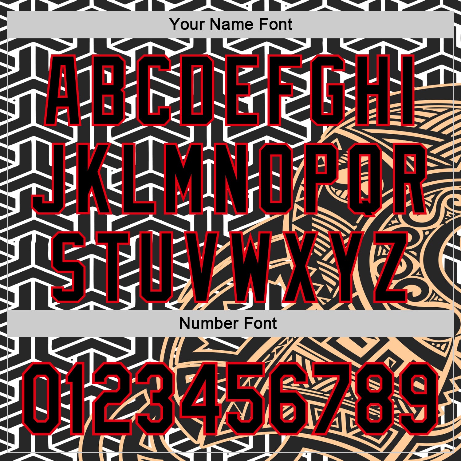 Custom White Black Old Gold-Fire Red 3D Polynesian Style Islander Authentic Baseball Jersey