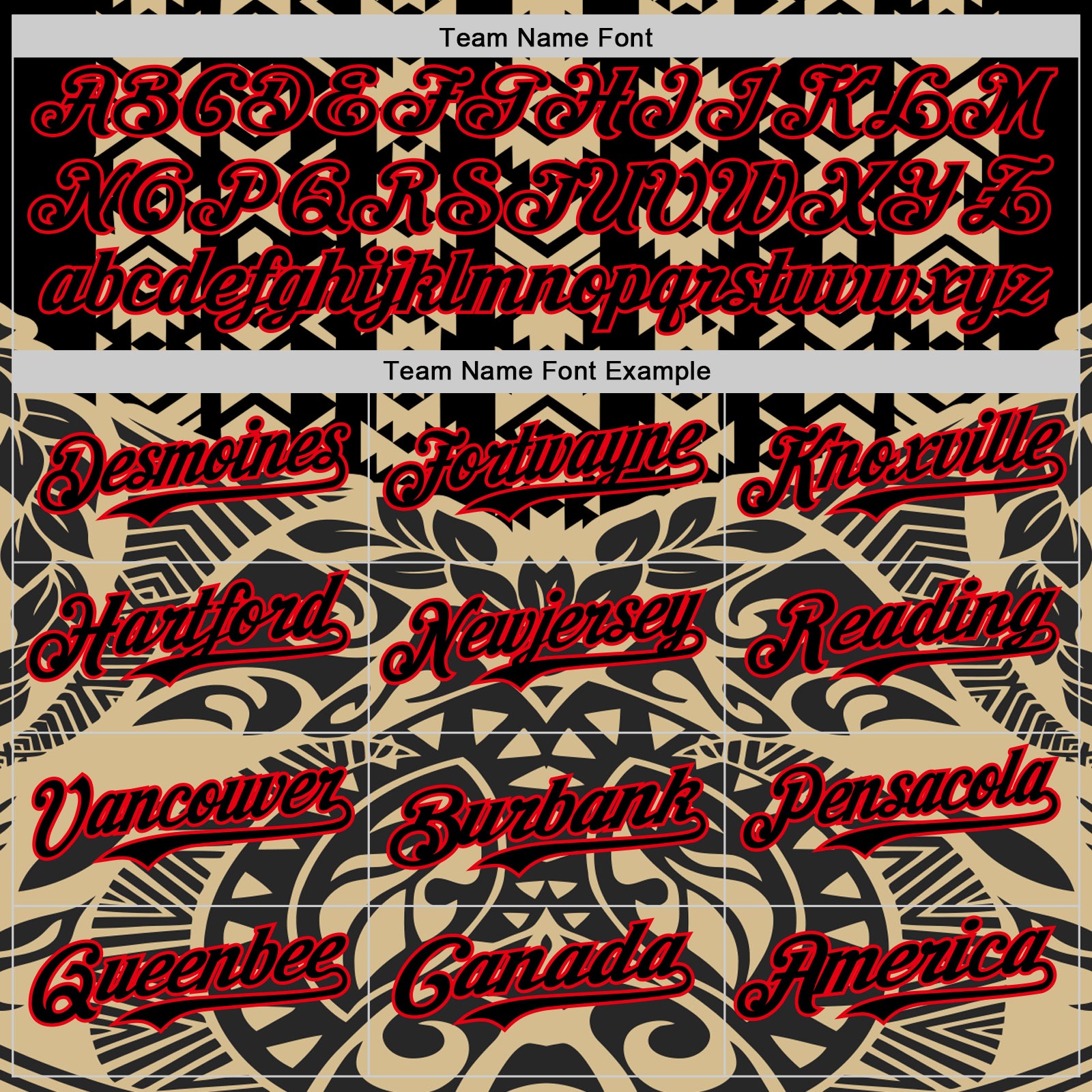 Custom Black Vegas Gold-Fire Red 3D Polynesian Style Islander Authentic Baseball Jersey