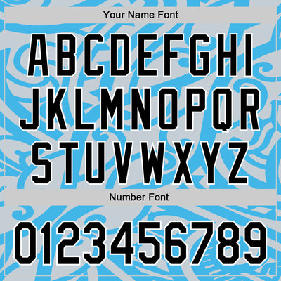 Custom Sky Blue Black Silver-White 3D Polynesian Style Islander Authentic Baseball Jersey