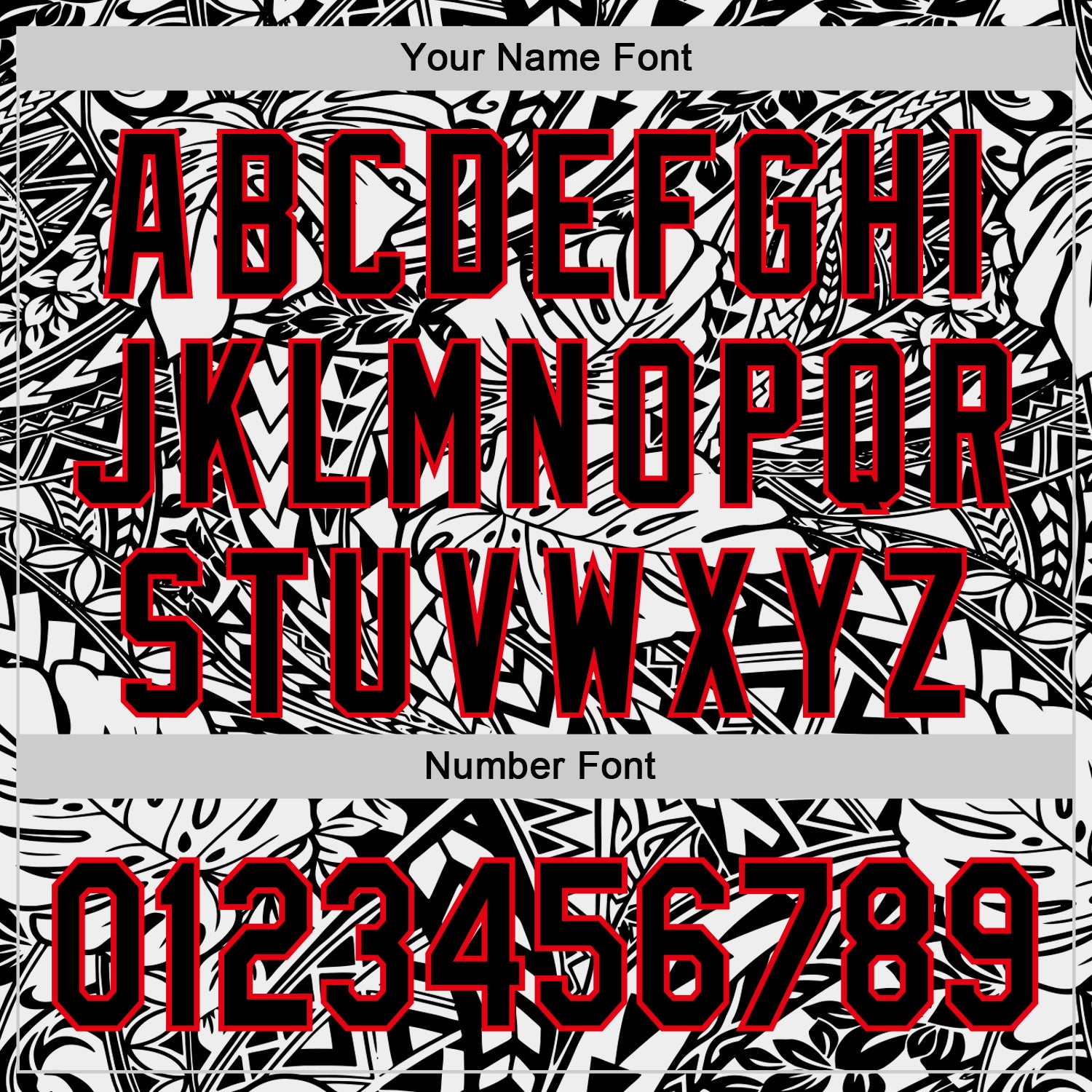 Custom Black White-Fire Red 3D Polynesian Style Islander Authentic Baseball Jersey