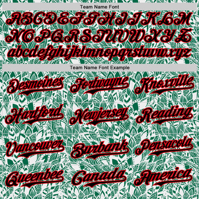 Custom White Black Kelly Green-Fire Red 3D Polynesian Style Islander Authentic Baseball Jersey