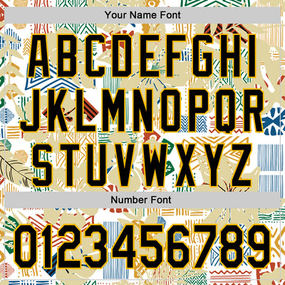 Custom White Black-Gold 3D Polynesian Style Palm Leaves Islander Authentic Baseball Jersey