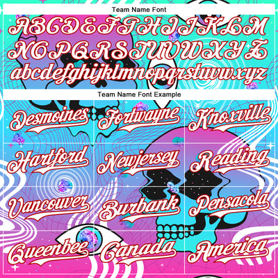 Custom Blue White-Red 3D Pattern Design Trippy Magic Mushrooms Skull Authentic Baseball Jersey