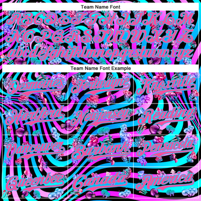 Custom Black Pink Purple-Sky Blue 3D Pattern Design Trippy Psychedelic Magic Mushrooms Authentic Baseball Jersey