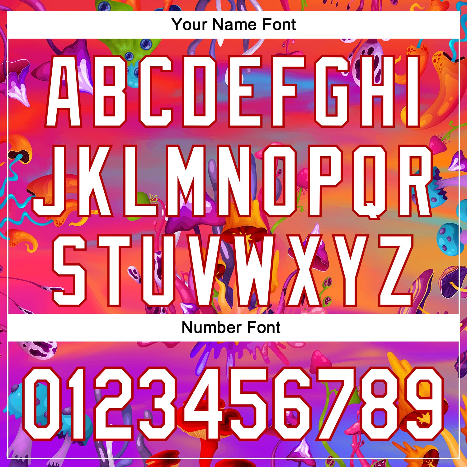 Custom Red White 3D Pattern Design Trippy Psychedelic Magic Mushrooms Authentic Baseball Jersey