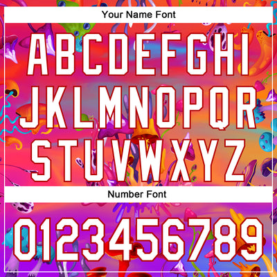 Custom Red White 3D Pattern Design Trippy Psychedelic Magic Mushrooms Authentic Baseball Jersey