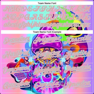 Custom Purple Medium Pink-Ice Blue 3D Pattern Design Trippy Magic Mushrooms Acid Authentic Baseball Jersey