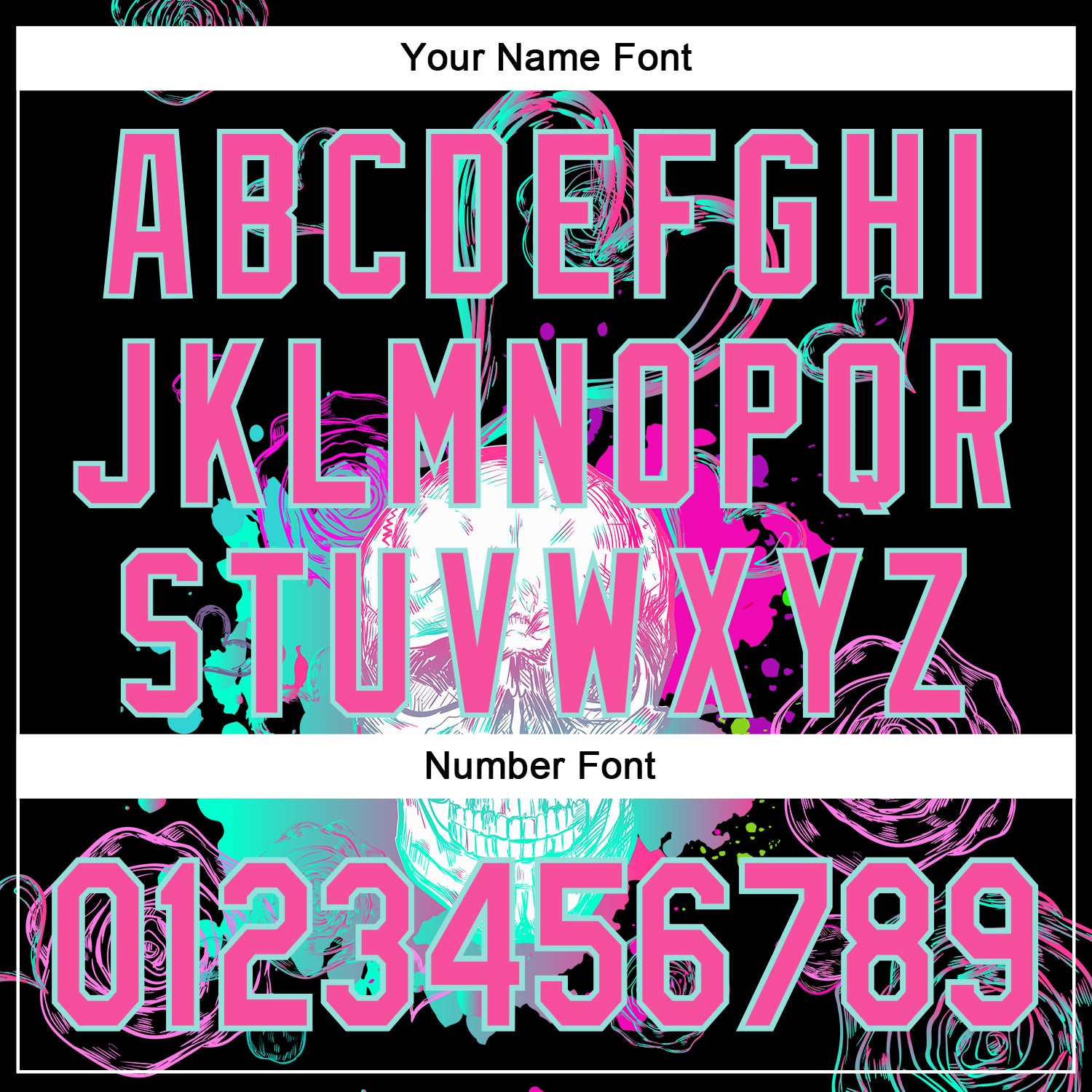 Custom Black Pink-Ice Blue 3D Pattern Design Trippy Magic Mushrooms Skull Authentic Baseball Jersey