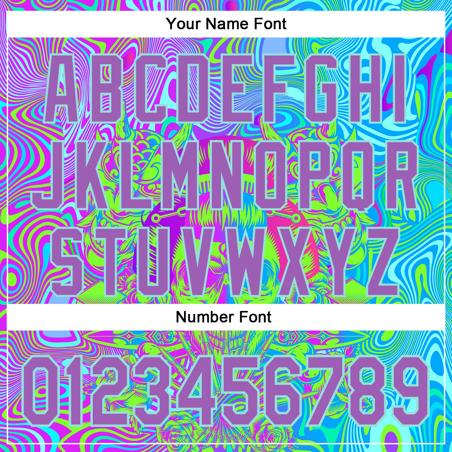 Custom Blue Medium Purple-Ice Blue 3D Pattern Design Trippy Magic Mushrooms Skull Authentic Baseball Jersey