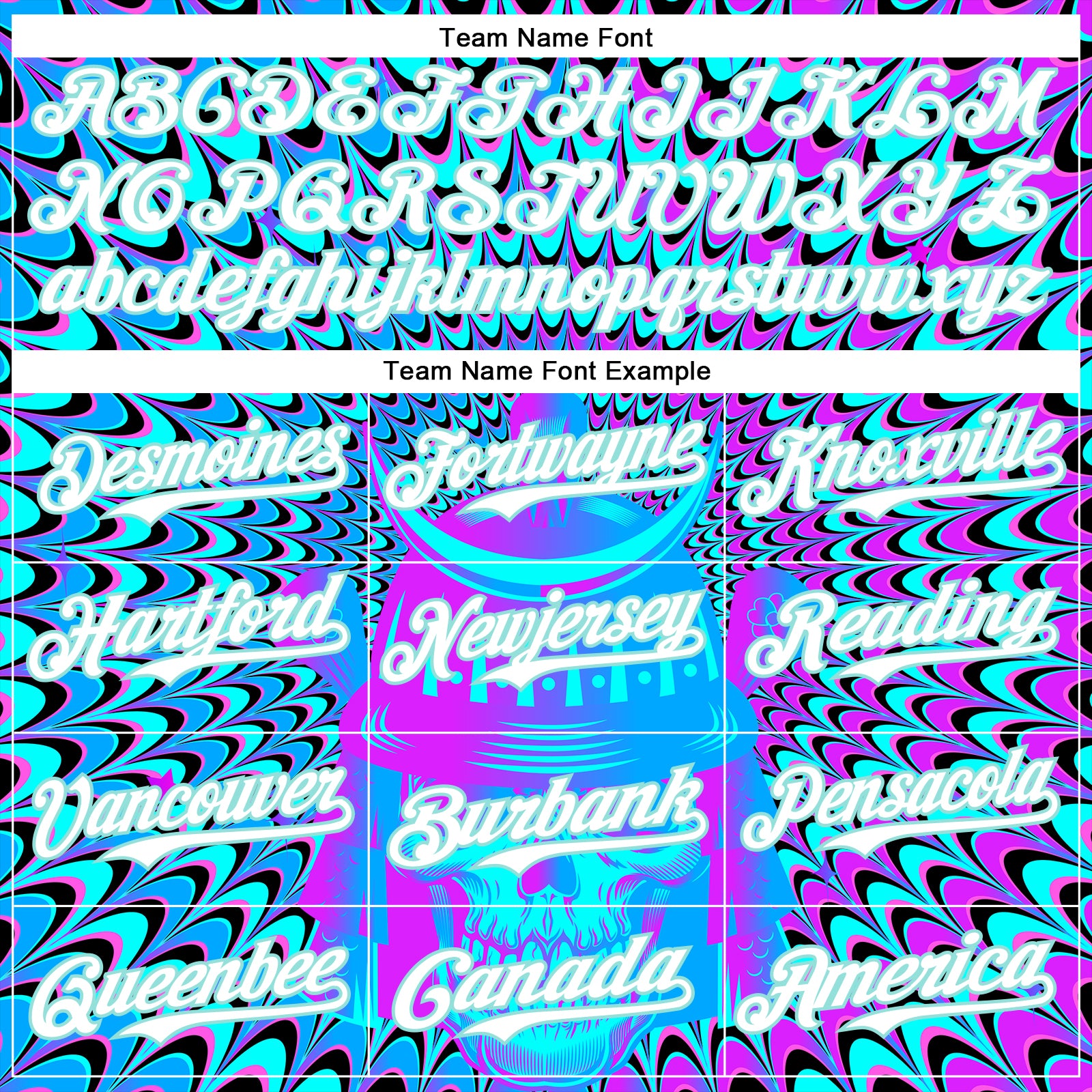 Custom Purple White-Ice Blue 3D Pattern Design Trippy Magic Mushrooms Skull Authentic Baseball Jersey