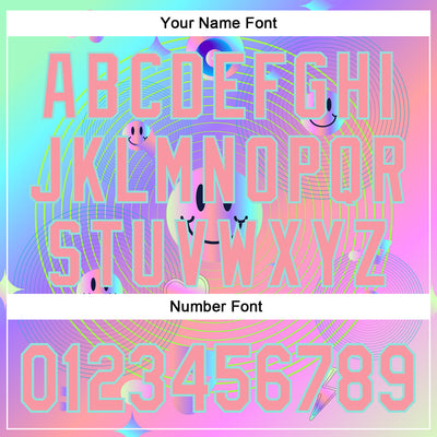 Custom Purple Medium Pink-Ice Blue 3D Pattern Design Trippy Smiley Face Acid Authentic Baseball Jersey