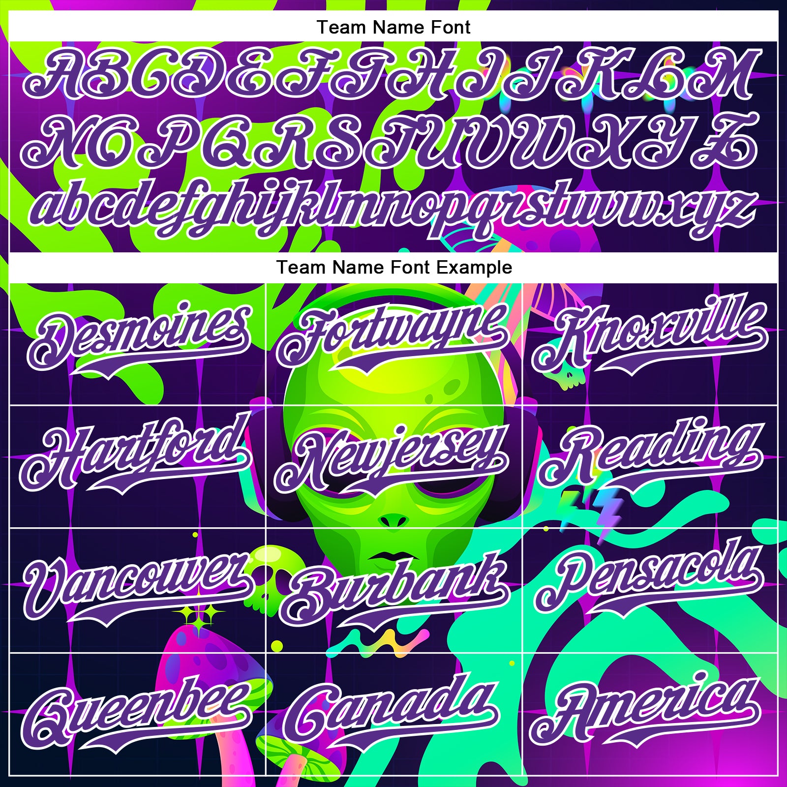 Custom Black Purple-White 3D Pattern Design Trippy Skull Alien Authentic Baseball Jersey