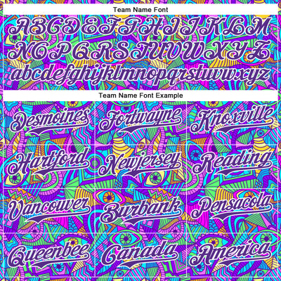 Custom Purple White 3D Pattern Design Trippy Psychedelic Eyes Authentic Baseball Jersey