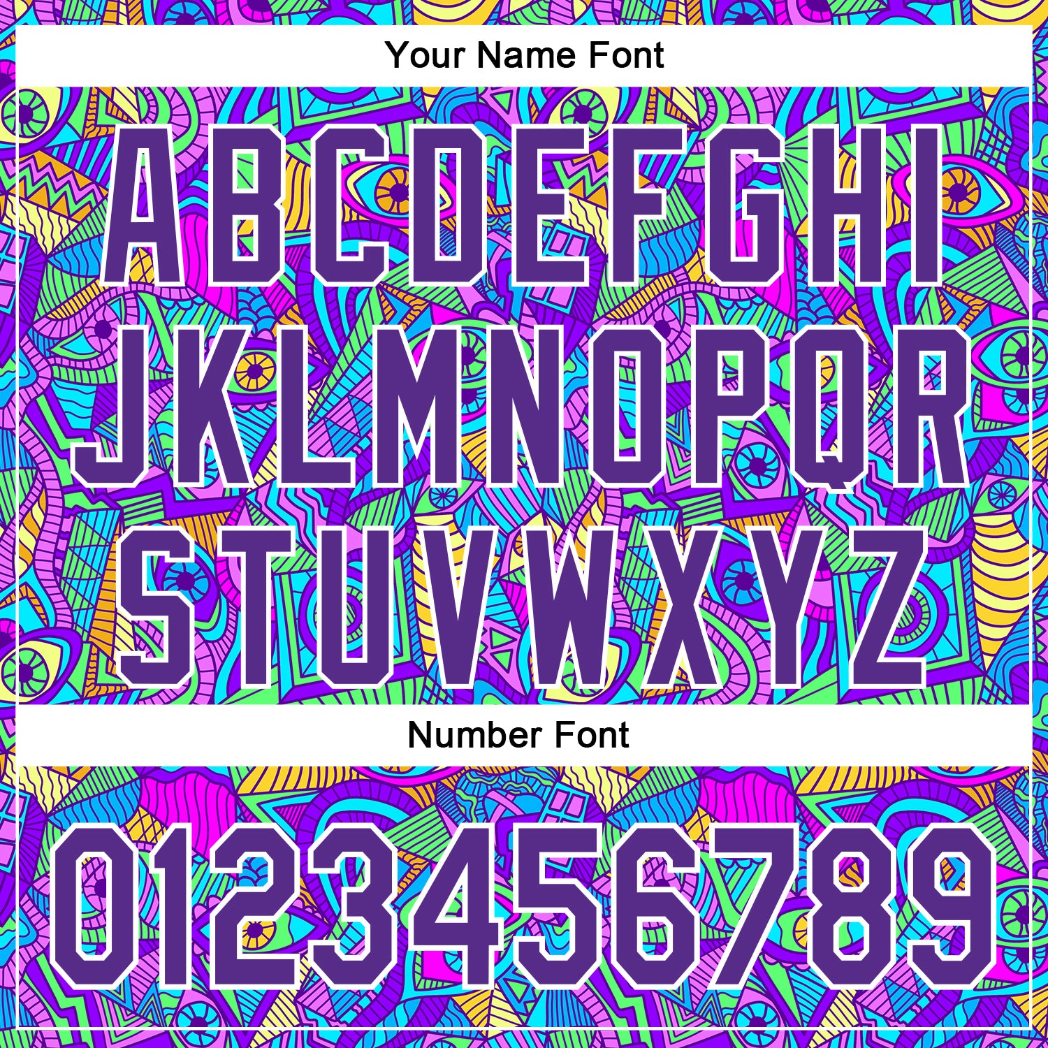 Custom Purple White 3D Pattern Design Trippy Psychedelic Eyes Authentic Baseball Jersey