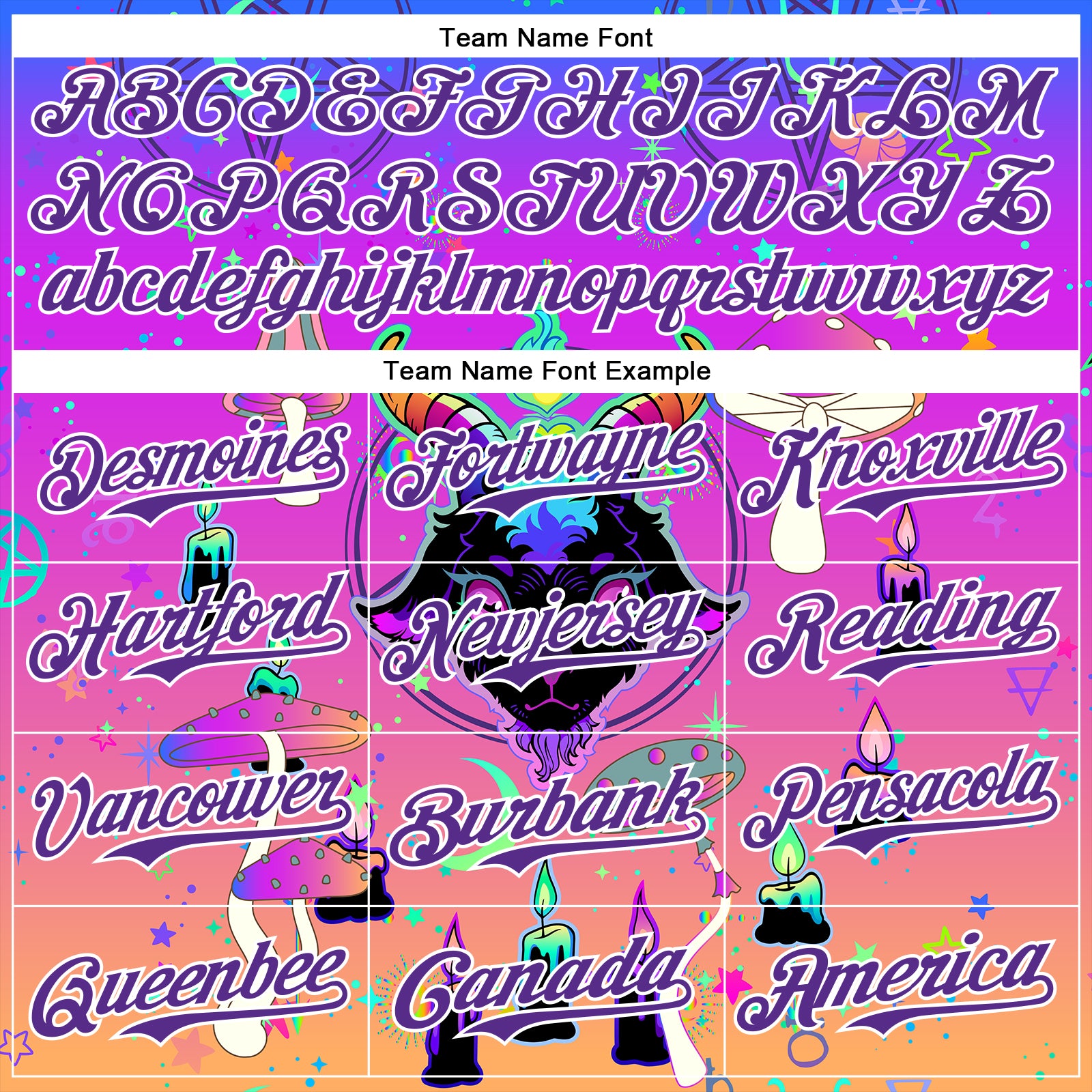 Custom Purple White 3D Pattern Design Trippy Magic Mushrooms Devil Authentic Baseball Jersey