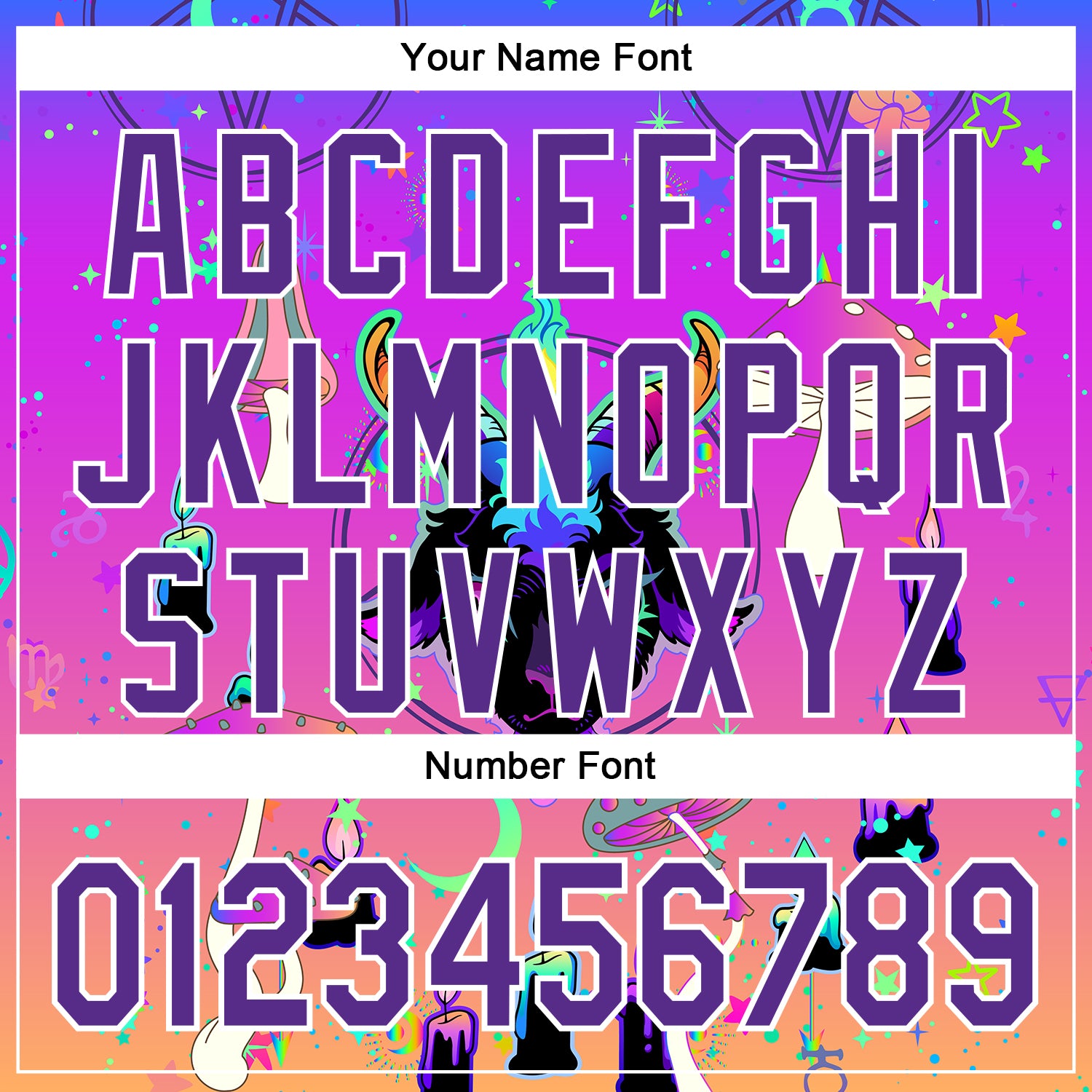 Custom Purple White 3D Pattern Design Trippy Magic Mushrooms Devil Authentic Baseball Jersey