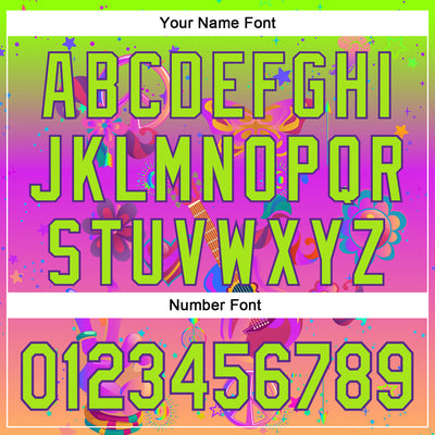 Custom Purple Neon Green 3D Pattern Design Trippy Peace And love Hippie Authentic Baseball Jersey