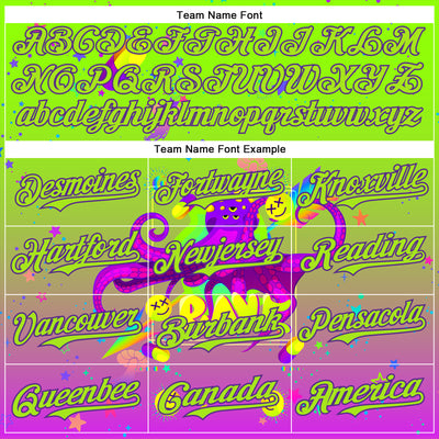 Custom Green Neon Green-Purple 3D Pattern Design Trippy Psychedelic Octopus Authentic Baseball Jersey