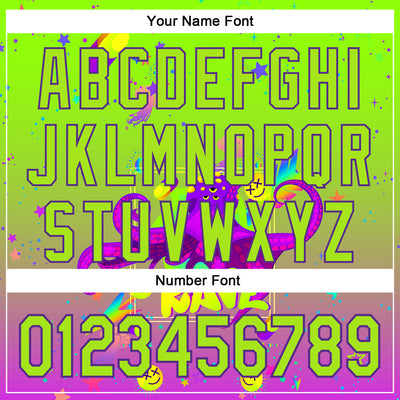 Custom Green Neon Green-Purple 3D Pattern Design Trippy Psychedelic Octopus Authentic Baseball Jersey