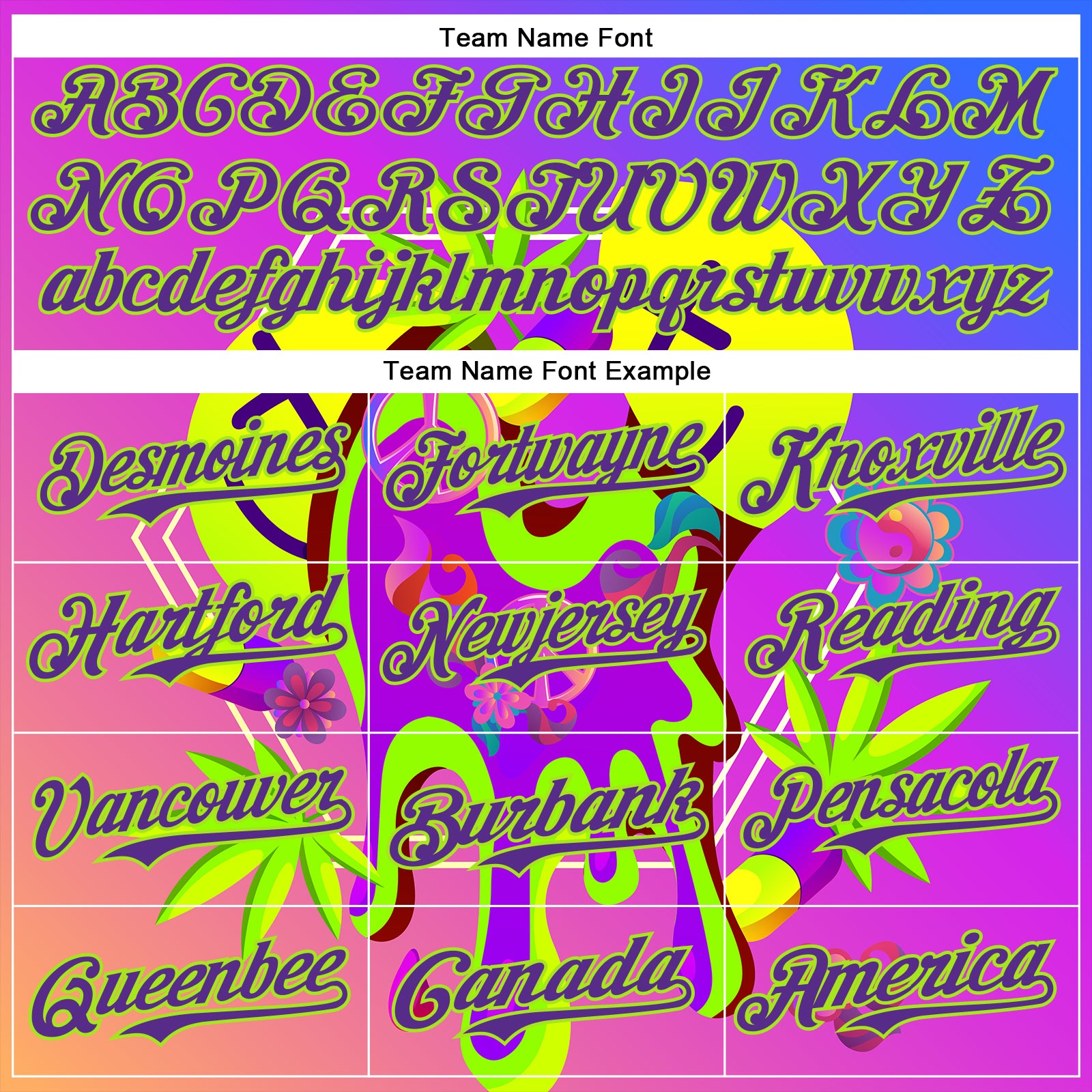 Custom Purple Neon Green 3D Pattern Design Trippy Psychedelic Peace Sign Authentic Baseball Jersey