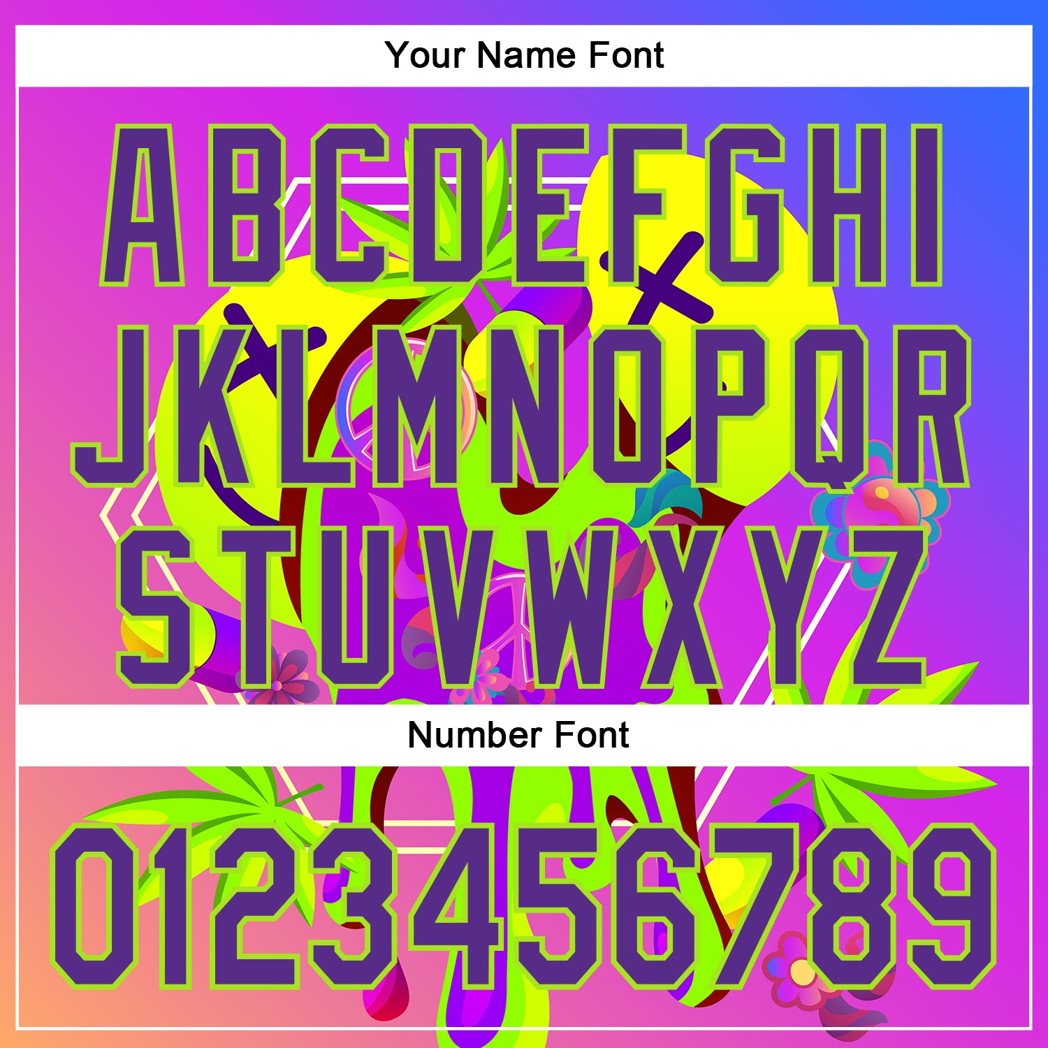 Custom Purple Neon Green 3D Pattern Design Trippy Psychedelic Peace Sign Authentic Baseball Jersey